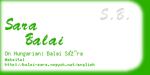 sara balai business card